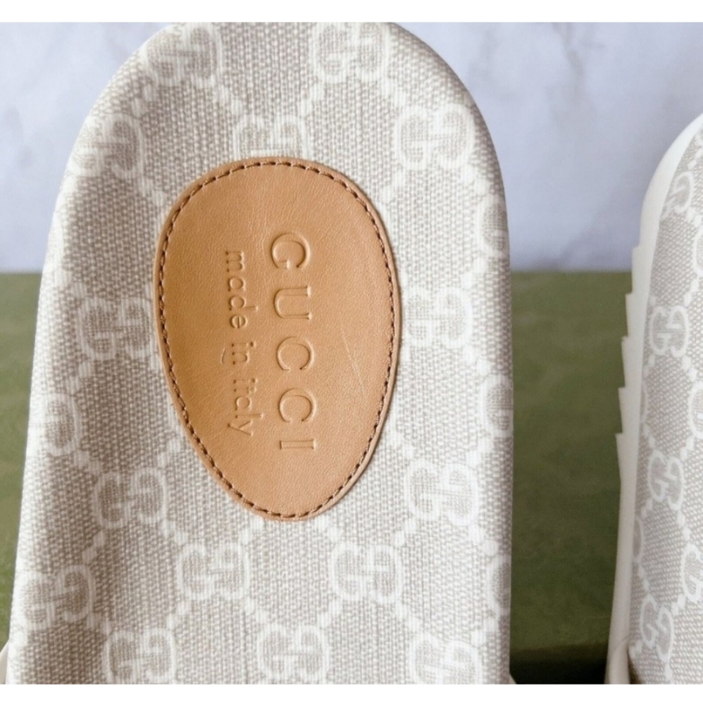 Gucci Slides in Cream/Ivory UK8 US Men's 8.5 US Woman's 10.5 - Full Inclusion - Picture 4 of 10